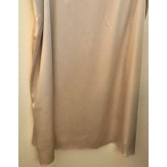 Vince Cream Colored Side Zip Lined Midi Slip Skirt Size 3X NWT