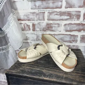 Vince Cream Sandals with Bow Detail