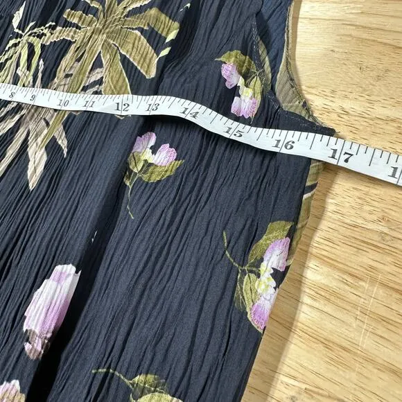 Vince NWT Mixed Tropical Garden Asymmetrical Midi Dress Size S Beachy Pockets
