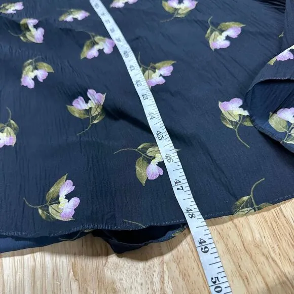 Vince NWT Mixed Tropical Garden Asymmetrical Midi Dress Size S Beachy Pockets