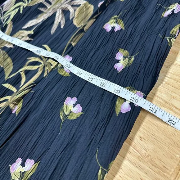 Vince NWT Mixed Tropical Garden Asymmetrical Midi Dress Size S Beachy Pockets