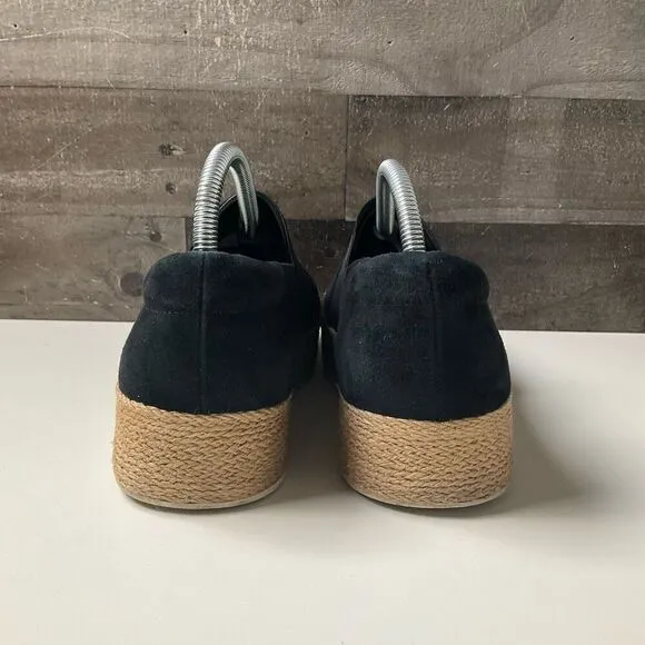 VINCE Womens Black Winford Espadrille Suede Leather Loafers US 11