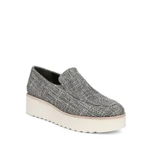 VINCE. Womens Gray 1&quot; Platform Treaded Zeta Round Toe Wedge Slip On Loafers 6 M