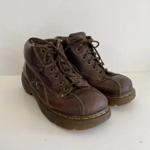 Vintage 90s Chunky Daisy Embossed Dr Martens Lace Up Boots Womens US 10 #12281