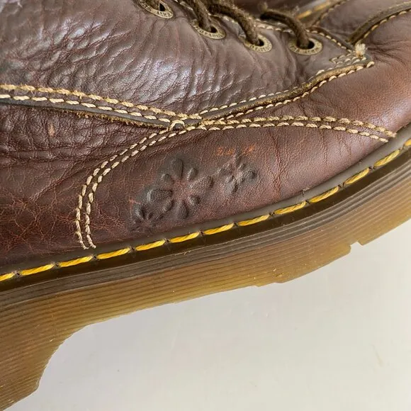 Vintage 90s Chunky Daisy Embossed Dr Martens Lace Up Boots Womens US 10 #12281