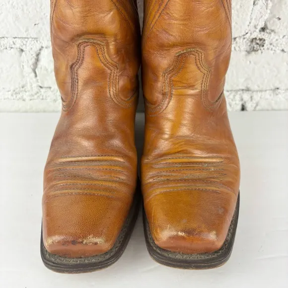 Vintage Acme Diamond Stitched Leather Western Boots 7