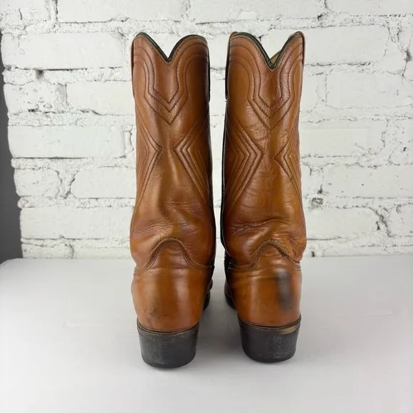 Vintage Acme Diamond Stitched Leather Western Boots 7