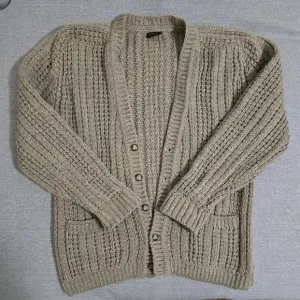 Vintage Brooks Brothers tan wool cardigan.