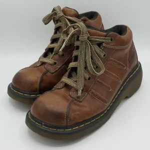 Vintage Dr. Martens Y2K Chunky Platform Brown Ankle Boots Women's Size 9