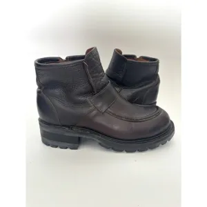 Vintage Frye Boots Mens 10.5 D Brown Leather Moc Toe Chukka Motorcycle Chunky