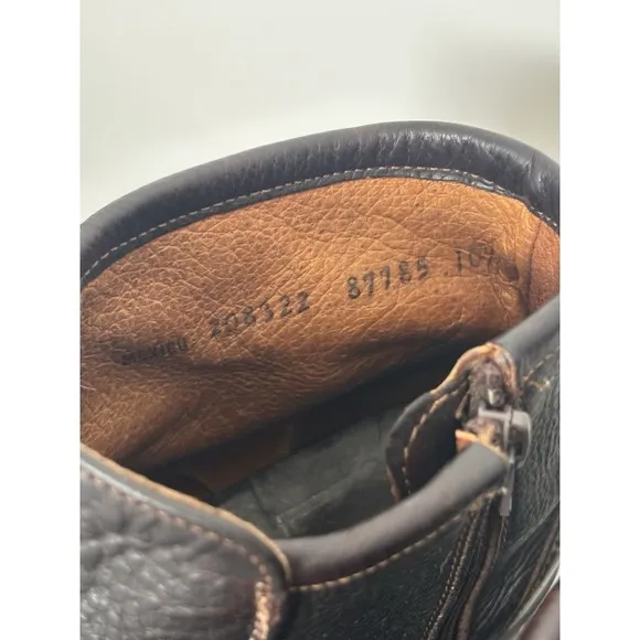 Vintage Frye Boots Mens 10.5 D Brown Leather Moc Toe Chukka Motorcycle Chunky