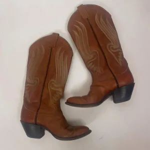 Vintage Gorgeous Tony Lama Brown Leather Cowboy Boots – Size 7