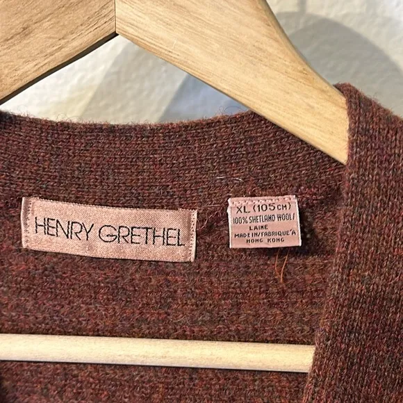 Vintage Henry Grethel 100% Shetland wool vest