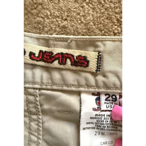 Vintage JNCO Cargo Pants Mens 29x30 Khaki Baggy Forward Basix Grunge Skater 90s