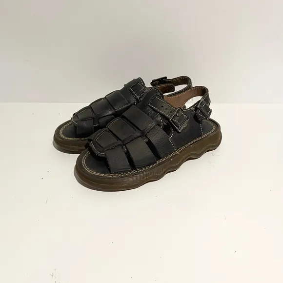 Vintage Kids Dr. Martens 6480 Fisherman Huarache Leather Sandal Size 13 Black