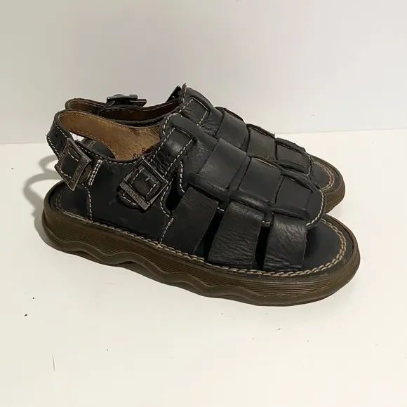 Vintage Kids Dr. Martens 6480 Fisherman Huarache Leather Sandal Size 13 Black