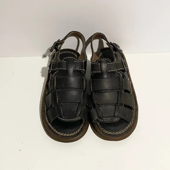 Vintage Kids Dr. Martens 6480 Fisherman Huarache Leather Sandal Size 13 Black