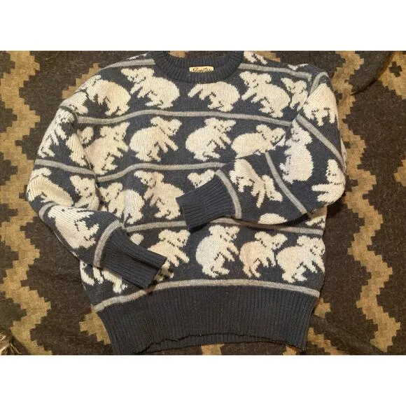 Vintage Koala Sweater 100% Australia Wool Heavyweight Shrunken Cropped ~ Sz S