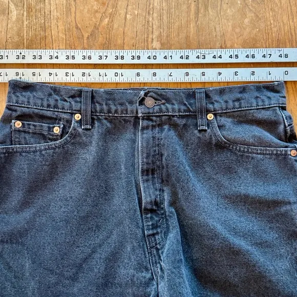Vintage Levi's 512 USA 90s Women's Cutoffs Shorts Black Wash Slim Fit
