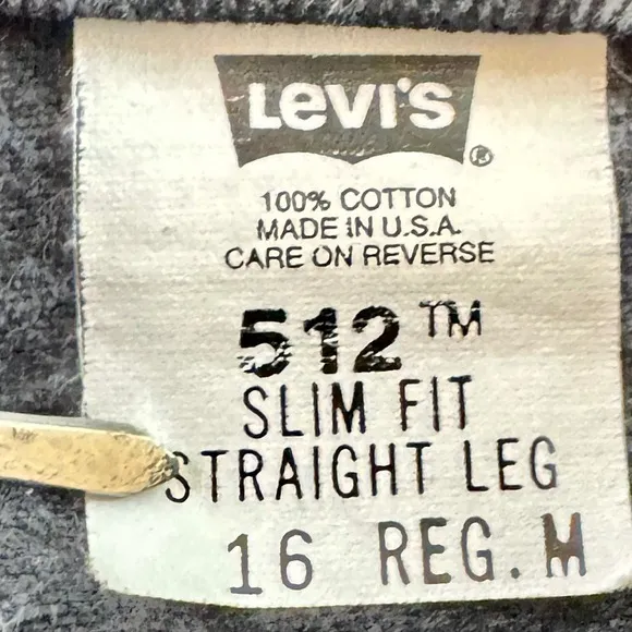 Vintage Levi's 512 USA 90s Women's Cutoffs Shorts Black Wash Slim Fit