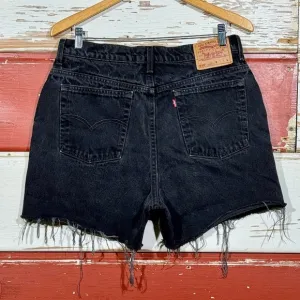 Vintage Levi's 512 USA 90s Women's Cutoffs Shorts Black Wash Slim Fit