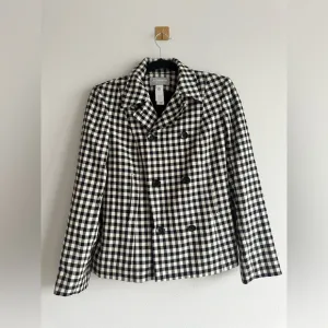 Vintage Liz Claiborne Wool-Cashmere Gingham Peacoat | 90s Academia Chic Size 4