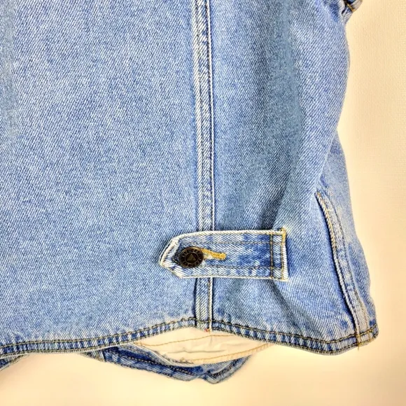Vintage Lizwear 100% Cotton Jean Denim Vest Sz Large EUC!