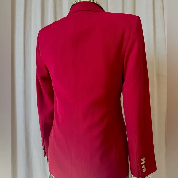 Vintage Red Wool Blazer – Power Dressing Perfection by Austin Reed