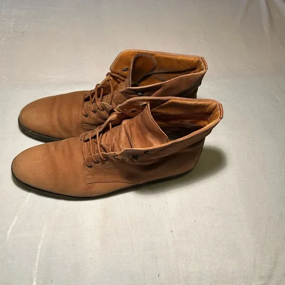 Vintage Salvatore Ferragamo Brown Ankle Boots with Classic Lace-Up Design