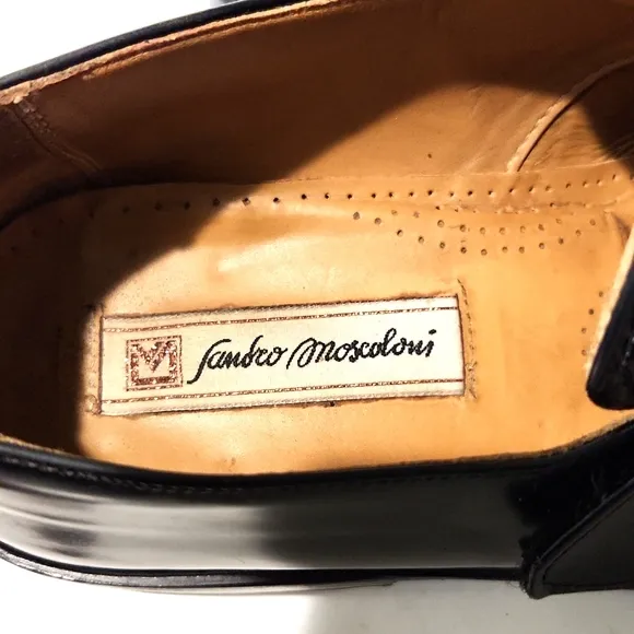Vintage Sandro Moscoloni Black Leather Fisherman Sandals Size 11 EUC!