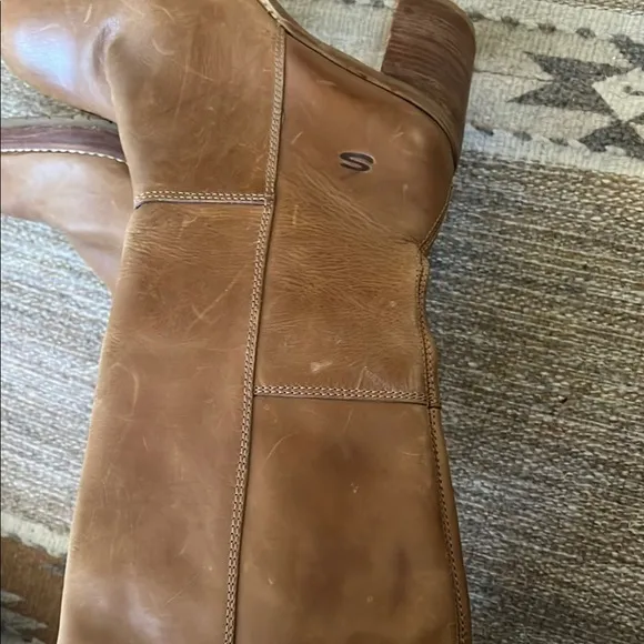 Vintage Skechers chunky heel tall boots Brown Leather Knee-High Boots