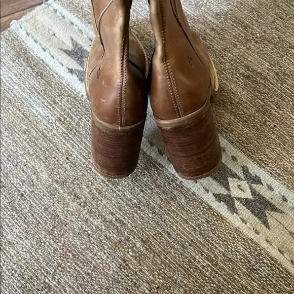 Vintage Skechers chunky heel tall boots Brown Leather Knee-High Boots