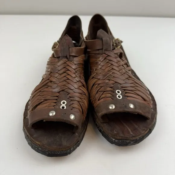 Vintage S'khumba Crafts  Leather Tire Tread South African Sandals Mens 9