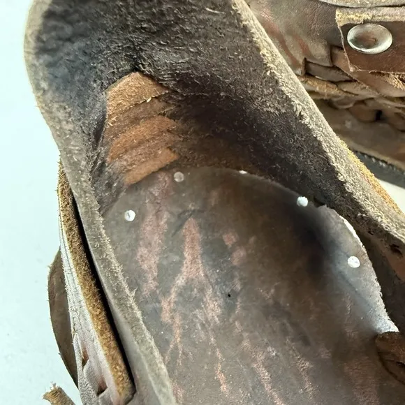 Vintage S'khumba Crafts  Leather Tire Tread South African Sandals Mens 9