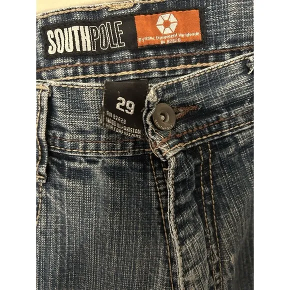 Vintage Southpole Wide Leg Jeans Mens 29x29 Baggy Loose 90s Hip Hop Skater Y2K