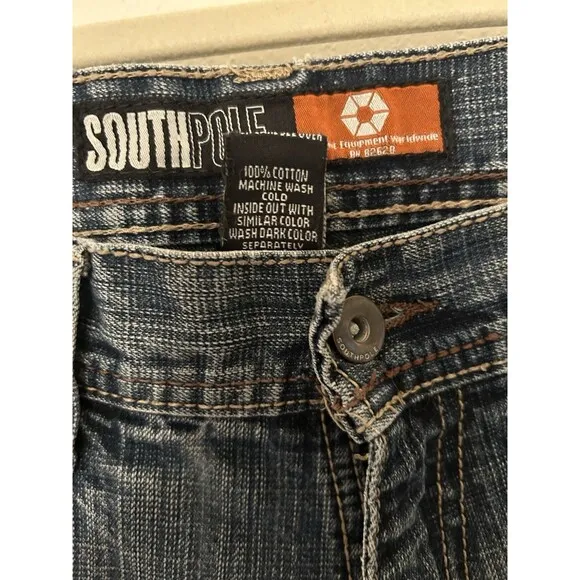 Vintage Southpole Wide Leg Jeans Mens 29x29 Baggy Loose 90s Hip Hop Skater Y2K