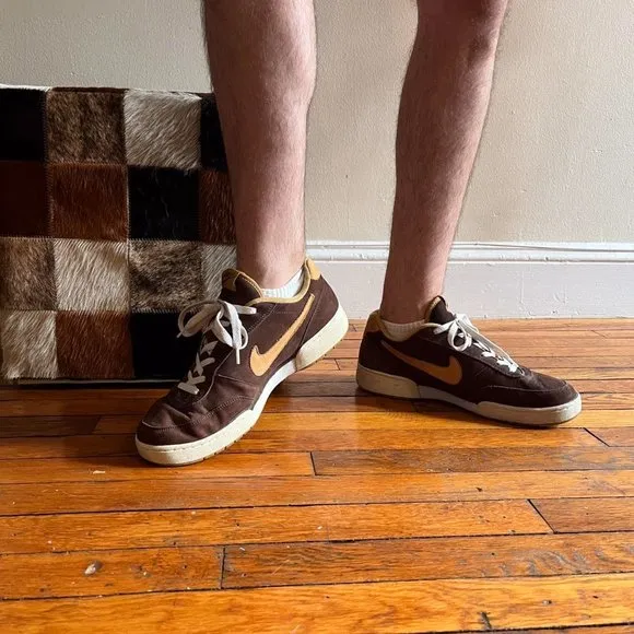 Vintage Y2K Nike Franchise‎ Low Plus VS 2005 Men Brown Tan Suede Shoe 310025-271