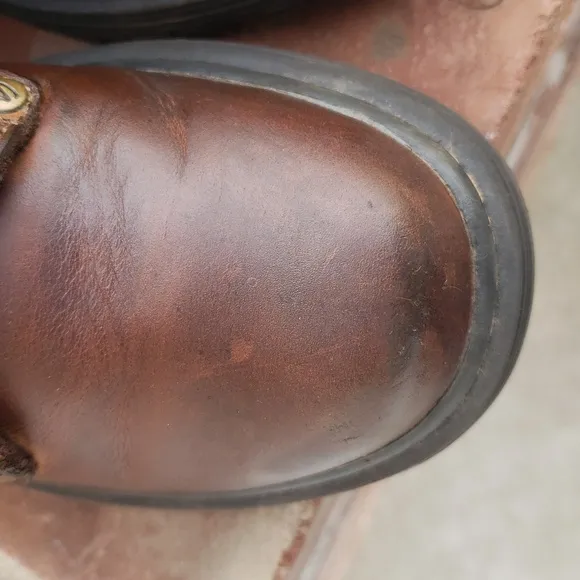 Vintage Y2K Skechers Leather Chunky Ankle Boots Sneaker Size 6 Brown Grunge Punk