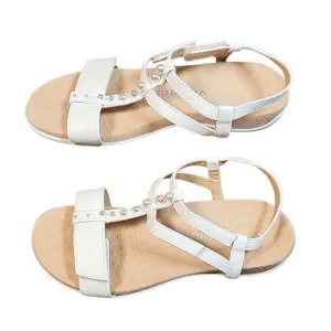 Vionic Pearl Embellished Orthotic Sandals Comfortable Adjustable White Size 10