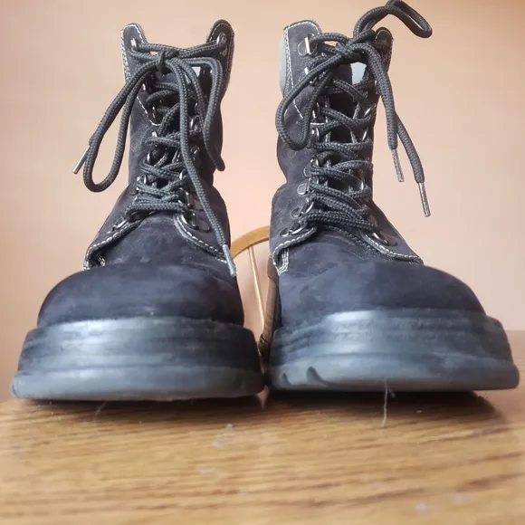 Vtg 90s Steve Madden chunky lug sole grunge combat Boots P-Hill black nu…