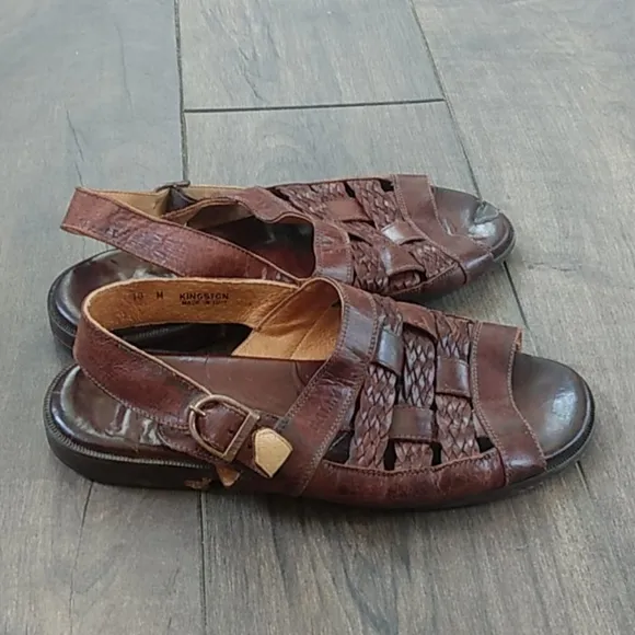 Vtg Bally Italian leather wovan sandals 10