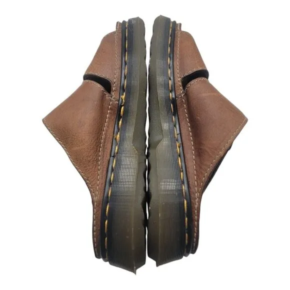 Vtg Dr Martens Shoes Men 8 Brown DUNE Leather Sandals Y2K Chunky Academia  9075