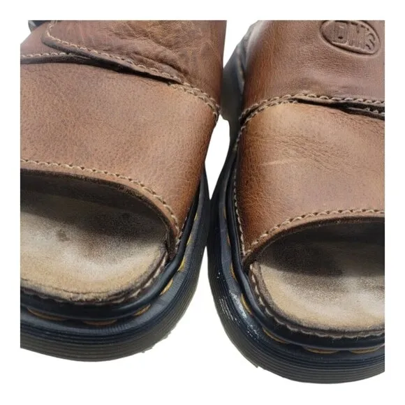 Vtg Dr Martens Shoes Men 8 Brown DUNE Leather Sandals Y2K Chunky Academia  9075
