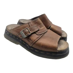 Vtg Dr Martens Shoes Men 8 Brown DUNE Leather Sandals Y2K Chunky Academia  9075