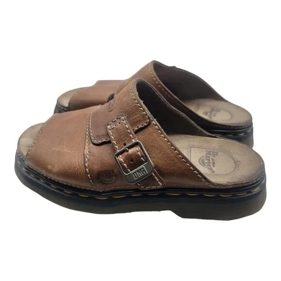 Vtg Dr Martens Shoes Men 8 Brown DUNE Leather Sandals Y2K Chunky Academia  9075
