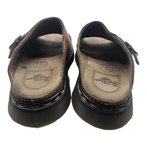 Vtg Dr Martens Shoes Men 8 Brown DUNE Leather Sandals Y2K Chunky Academia  9075