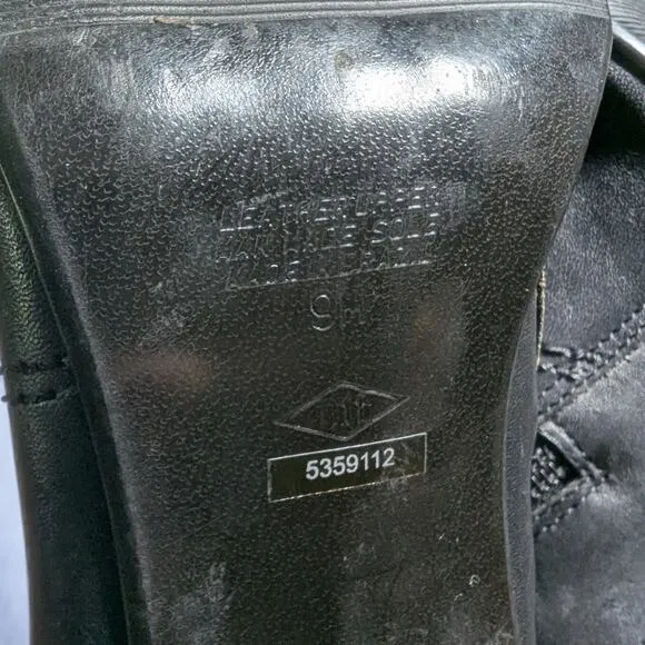 Vtg Y2K Diba Black Leather Seam Detail Pointed Toe Stiletto Ankle Boots Sz 9