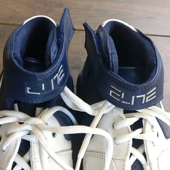 VTG Y2K NIKE ELITE NAVY/WHITE BASKETBALL HIGHTOP SNEAKERS MENS 10.5