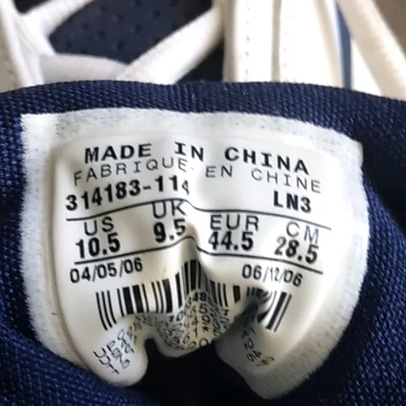 VTG Y2K NIKE ELITE NAVY/WHITE BASKETBALL HIGHTOP SNEAKERS MENS 10.5