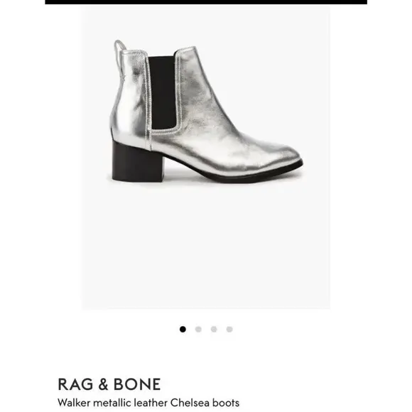 Walker Chelsea Boot Rag &amp; Bone silver metallic spring western ankle classic